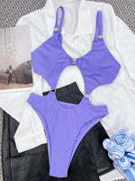 Cargar imagen en el visor de la galería, Purple Solid Bikini
